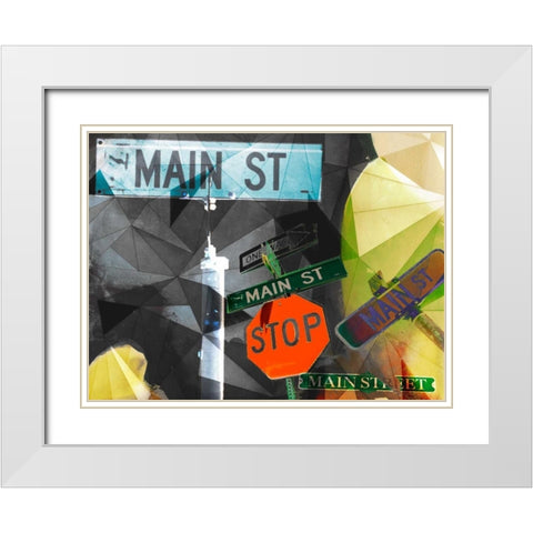 Main Street Collage  White Modern Wood Framed Art Print with Double Matting by Jasper, Sisa