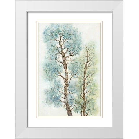Tranquil Tree Tops I White Modern Wood Framed Art Print with Double Matting by OToole, Tim