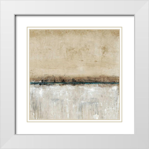 Blue Line II White Modern Wood Framed Art Print with Double Matting by OToole, Tim
