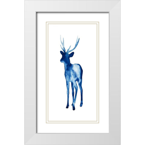 Ink Drop Rusa Deer II White Modern Wood Framed Art Print with Double Matting by Popp, Grace