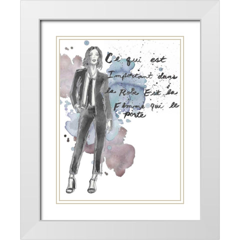 Fashion Quotes III White Modern Wood Framed Art Print with Double Matting by McCavitt, Naomi