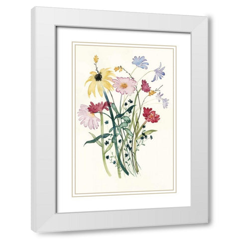 Wildflower Watercolor I White Modern Wood Framed Art Print with Double Matting by Popp, Grace