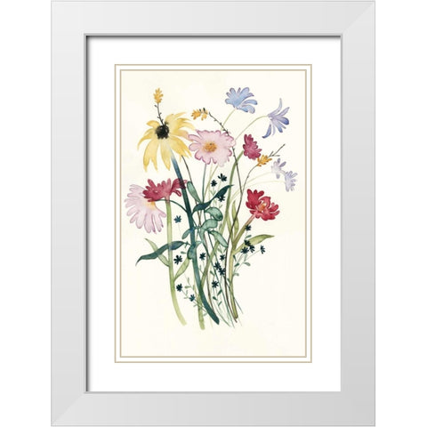 Wildflower Watercolor I White Modern Wood Framed Art Print with Double Matting by Popp, Grace