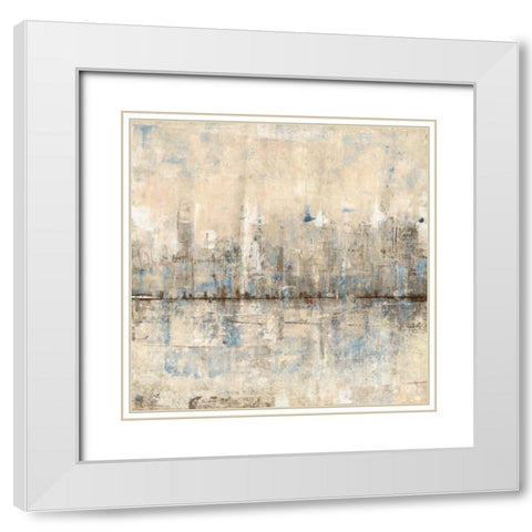 Impressionist Skyline I White Modern Wood Framed Art Print with Double Matting by OToole, Tim