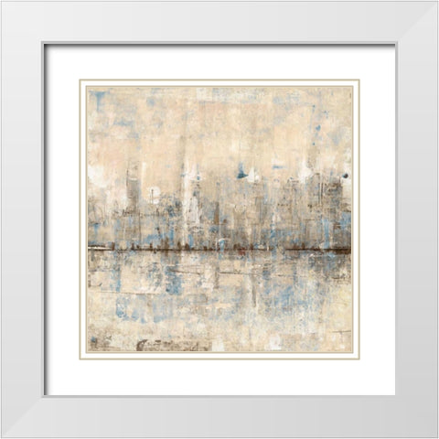 Impressionist Skyline I White Modern Wood Framed Art Print with Double Matting by OToole, Tim