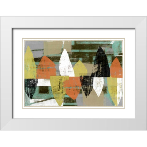 Shape Stack II White Modern Wood Framed Art Print with Double Matting by Goldberger, Jennifer