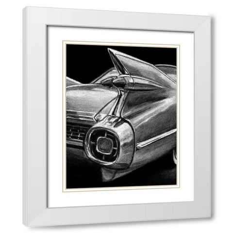 Retro Fins I White Modern Wood Framed Art Print with Double Matting by Harper, Ethan