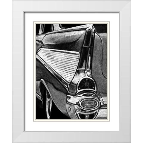 Retro Fins II White Modern Wood Framed Art Print with Double Matting by Harper, Ethan