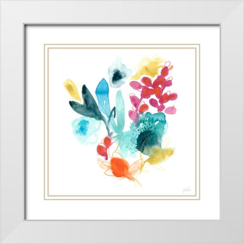 Bloom Spectrum I White Modern Wood Framed Art Print with Double Matting by Vess, June Erica