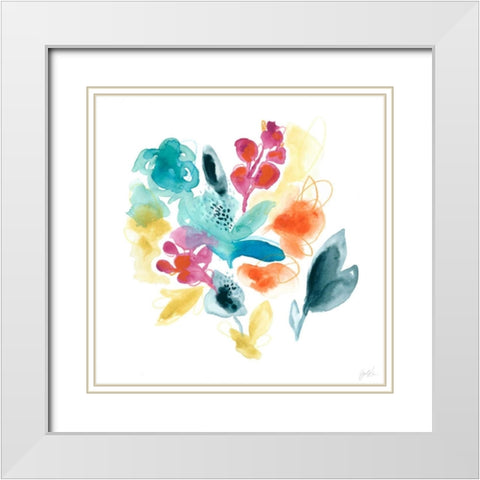 Bloom Spectrum II White Modern Wood Framed Art Print with Double Matting by Vess, June Erica