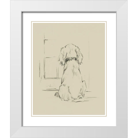 Waiting for Master I White Modern Wood Framed Art Print with Double Matting by Harper, Ethan