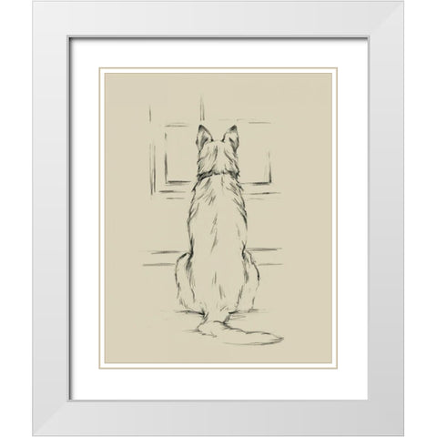 Waiting for Master II White Modern Wood Framed Art Print with Double Matting by Harper, Ethan