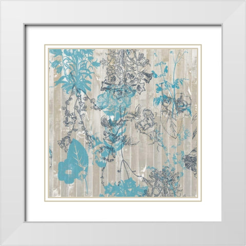 Flower Pattern I White Modern Wood Framed Art Print with Double Matting by Goldberger, Jennifer