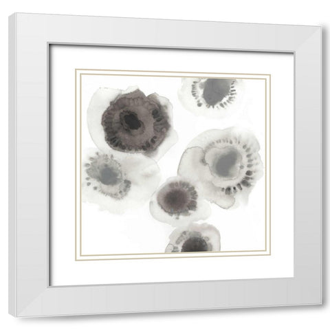 Concentric Petals I White Modern Wood Framed Art Print with Double Matting by Vess, June Erica