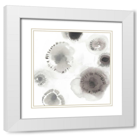 Concentric Petals II White Modern Wood Framed Art Print with Double Matting by Vess, June Erica