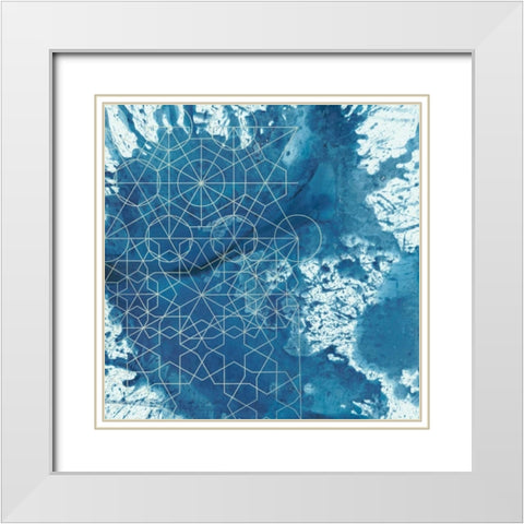 Crystalline IV White Modern Wood Framed Art Print with Double Matting by Chariklia, Zarris