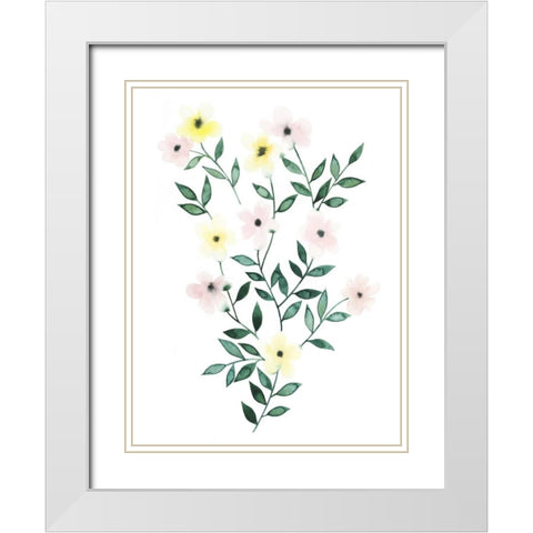 Trellis Flowers I White Modern Wood Framed Art Print with Double Matting by Popp, Grace