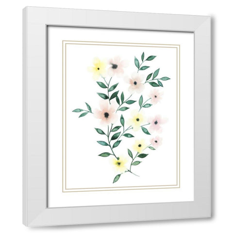 Trellis Flowers II White Modern Wood Framed Art Print with Double Matting by Popp, Grace