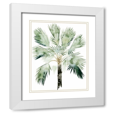 Watercolor Palm of the Tropics I White Modern Wood Framed Art Print with Double Matting by Popp, Grace