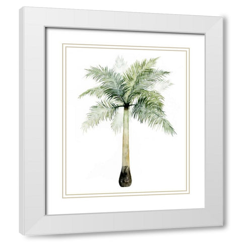 Watercolor Palm of the Tropics II White Modern Wood Framed Art Print with Double Matting by Popp, Grace