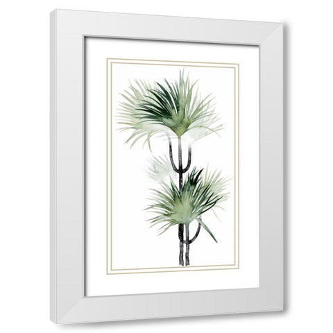 Palm in Watercolor I White Modern Wood Framed Art Print with Double Matting by Popp, Grace