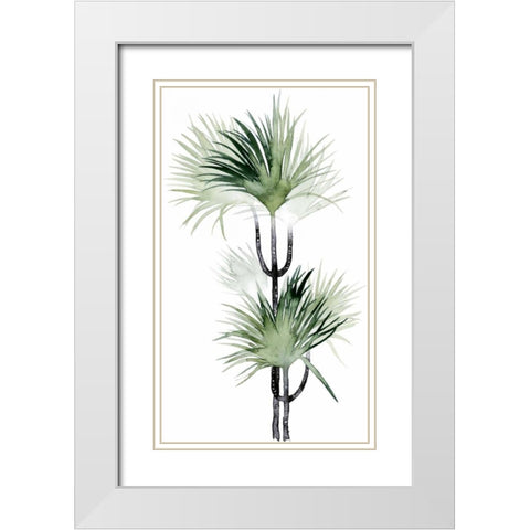 Palm in Watercolor I White Modern Wood Framed Art Print with Double Matting by Popp, Grace