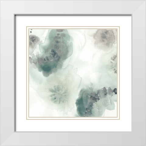 Lily Pad Watercolor I White Modern Wood Framed Art Print with Double Matting by Vess, June Erica