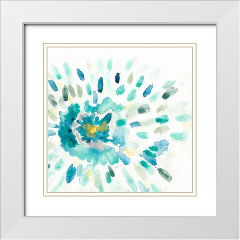 Starburst Floral I White Modern Wood Framed Art Print with Double Matting by Vess, June Erica