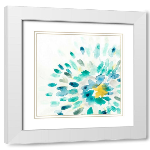 Starburst Floral II White Modern Wood Framed Art Print with Double Matting by Vess, June Erica