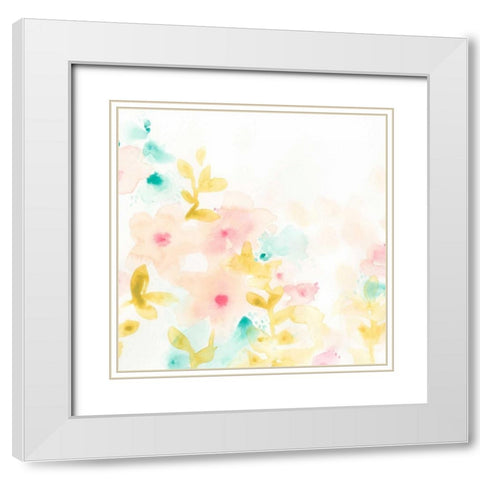 Petal Field II White Modern Wood Framed Art Print with Double Matting by Vess, June Erica