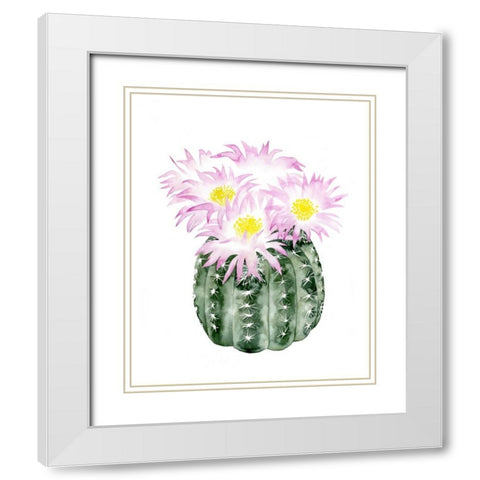 Cactus Bloom I White Modern Wood Framed Art Print with Double Matting by Popp, Grace