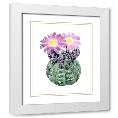 Cactus Bloom IV White Modern Wood Framed Art Print with Double Matting by Popp, Grace
