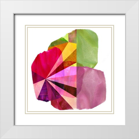 Geo Mono Block I White Modern Wood Framed Art Print with Double Matting by Jasper, Sisa