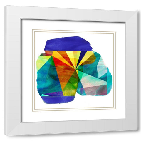 Geo Mono Block III White Modern Wood Framed Art Print with Double Matting by Jasper, Sisa