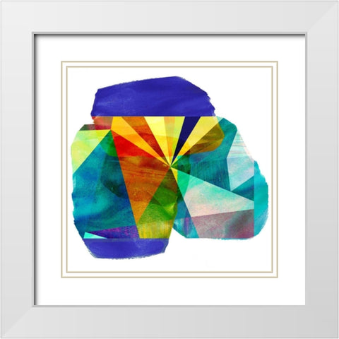Geo Mono Block III White Modern Wood Framed Art Print with Double Matting by Jasper, Sisa