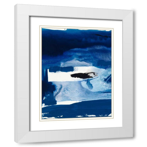 Blue Amore II White Modern Wood Framed Art Print with Double Matting by Jasper, Sisa