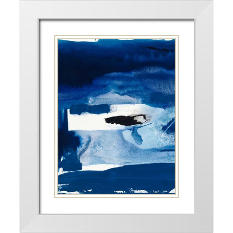 Blue Amore II White Modern Wood Framed Art Print with Double Matting by Jasper, Sisa