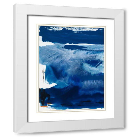 Blue Amore III White Modern Wood Framed Art Print with Double Matting by Jasper, Sisa