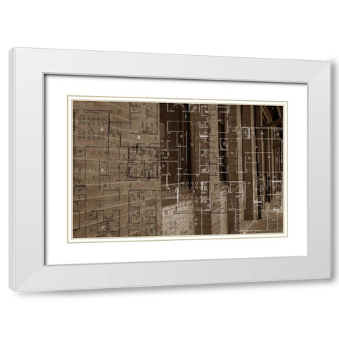 Architecture Drawing III White Modern Wood Framed Art Print with Double Matting by Jasper, Sisa