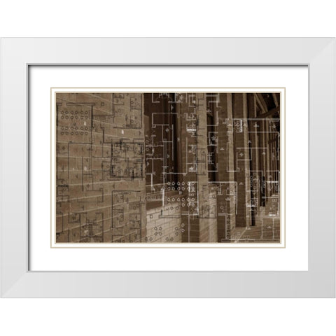 Architecture Drawing III White Modern Wood Framed Art Print with Double Matting by Jasper, Sisa