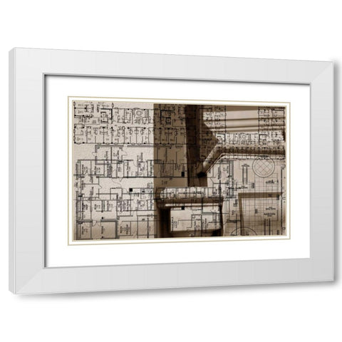 Architecture Drawing IV White Modern Wood Framed Art Print with Double Matting by Jasper, Sisa