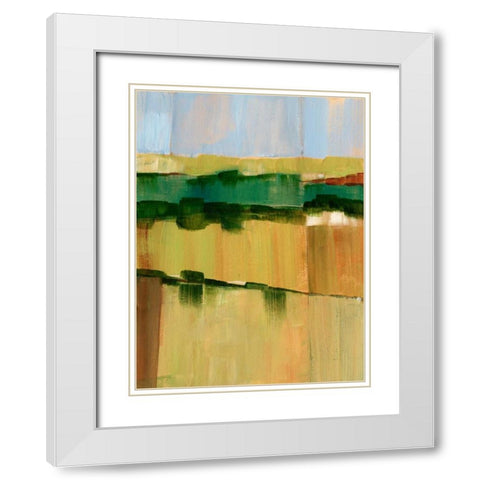 Pasture Abstract I White Modern Wood Framed Art Print with Double Matting by Harper, Ethan