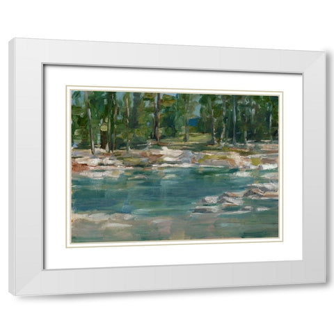 Northwestern Lake I White Modern Wood Framed Art Print with Double Matting by Harper, Ethan
