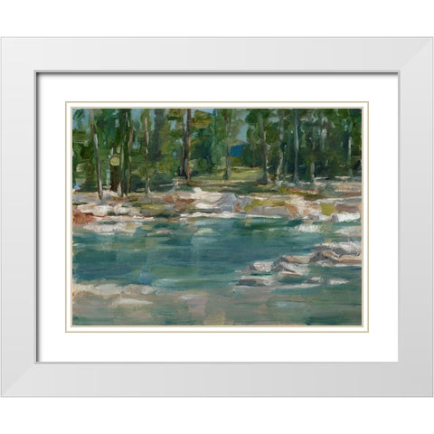 Northwestern Lake I White Modern Wood Framed Art Print with Double Matting by Harper, Ethan