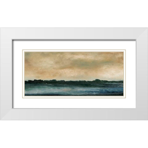 Horizon View V White Modern Wood Framed Art Print with Double Matting by Gordon, Sharon