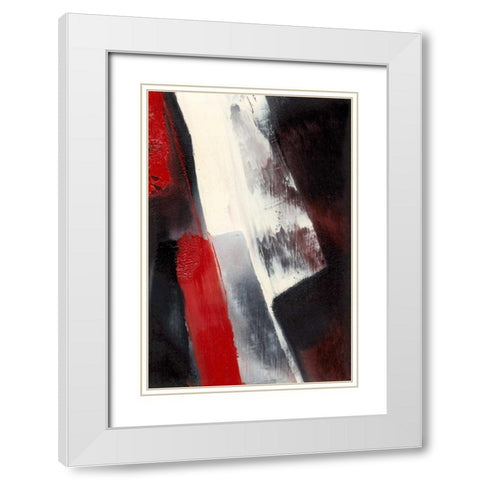 Red Streak I White Modern Wood Framed Art Print with Double Matting by Gordon, Sharon