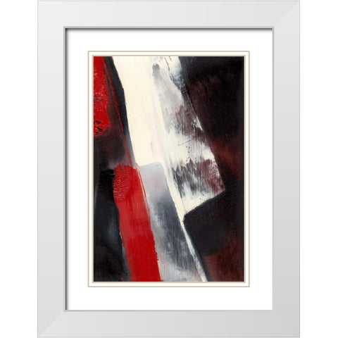 Red Streak I White Modern Wood Framed Art Print with Double Matting by Gordon, Sharon