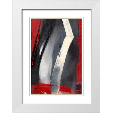 Red Streak III White Modern Wood Framed Art Print with Double Matting by Gordon, Sharon