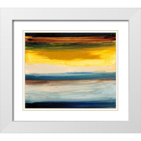 Land and Sky I White Modern Wood Framed Art Print with Double Matting by Gordon, Sharon