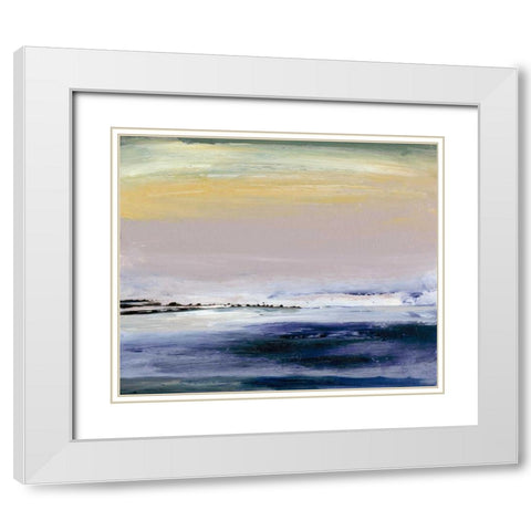 Amethyst Horizon White Modern Wood Framed Art Print with Double Matting by Gordon, Sharon